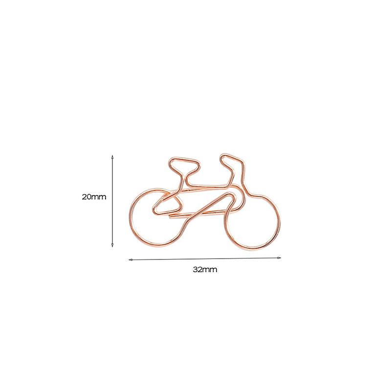 100pc Creative Imitation Gold Bicycle Paper Clip Office Stationery Paper Clip Shaped Metal Bicycle Paper Clip