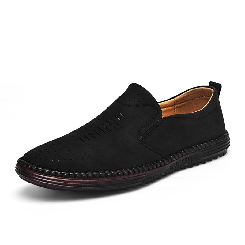 Fashion New Leather Man Loafers Handmade Casual Shoes Comfy Moccasins Breathable Mens Driving Shoes Comfort Slip on Flats Business Shoes