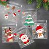 100pcs Christmas Treat Bags - Self-Sealing, Disposable Opp Candy & Cookie Pouches With Festive Cartoon Designs For Holiday Gifti