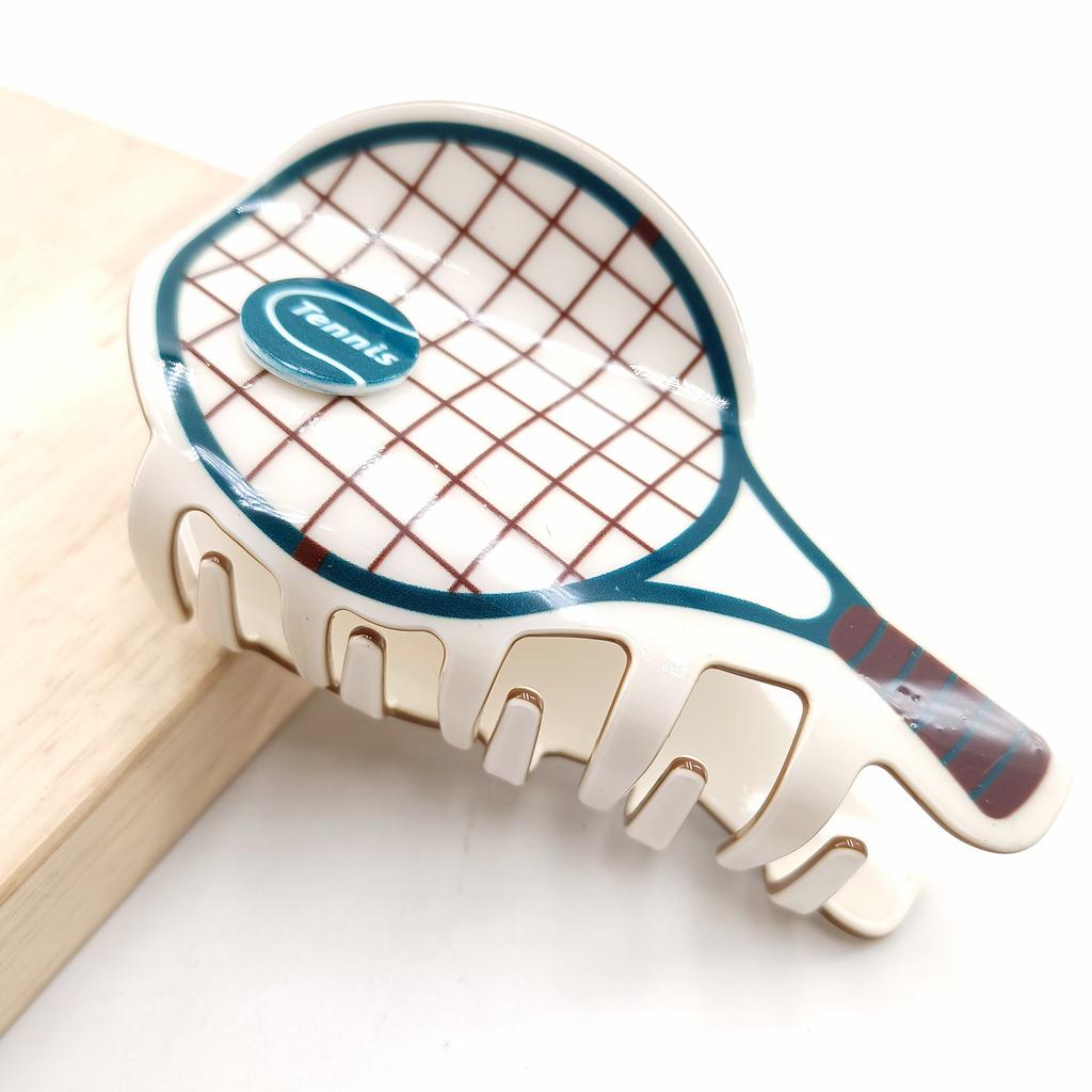 1pc Cute and Creative Sports Tennis Racket Accessories Clip On Disc Hair Shark Clip On Hair Accessories