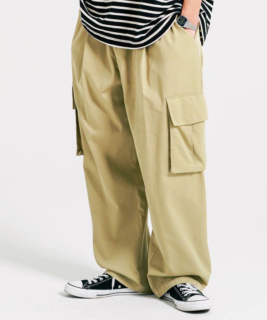 JEMUT Pocky Wide Tencel Cargo Pants 4 Types Beige Yhlp2509
