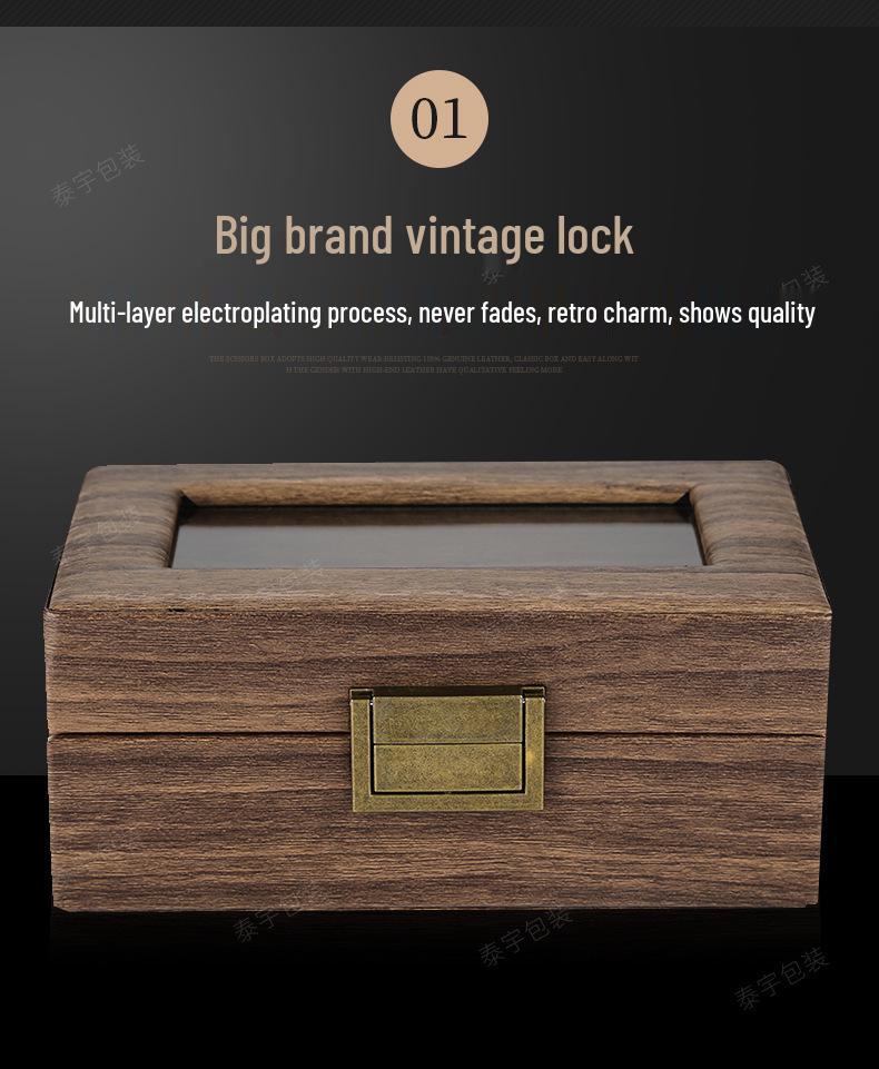 Retro Wood Grain Watch & Eyeglass Storage Box: Available in 3, 6, and 12 Slots