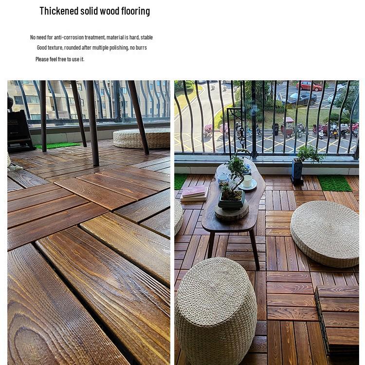 Durable Outdoor Pinus Sylvestris Splicing Wood Flooring for Gardens and Patios