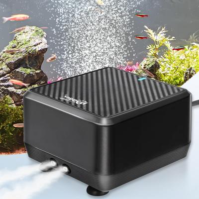 Hygger Powerful Aquarium Air Pump, 16L/min, Dual-Outlet, Oxygen Pump for Aeration, Compatible with 4mm Tubing, for Depths Up To 180cm, Adjustable Air
