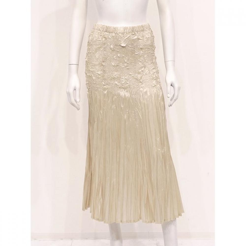 Specchio Rose Pleated Woven Long Skirt 441 244