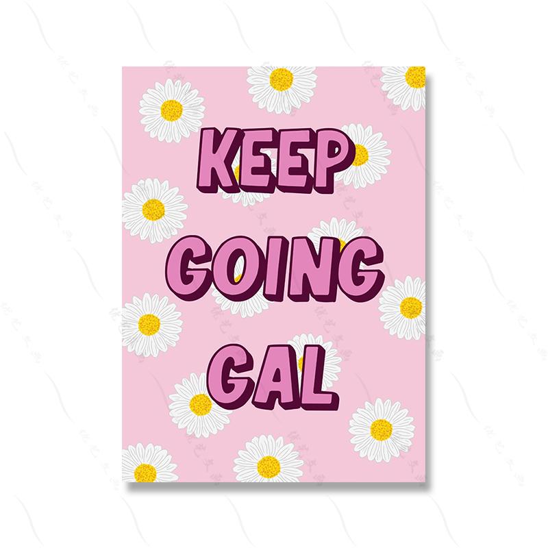 Art Quote Color Text Poster Picture Wall Mural Print Kid Nursery Living Room Home Decor Canvas Painting Motivational Keep Going