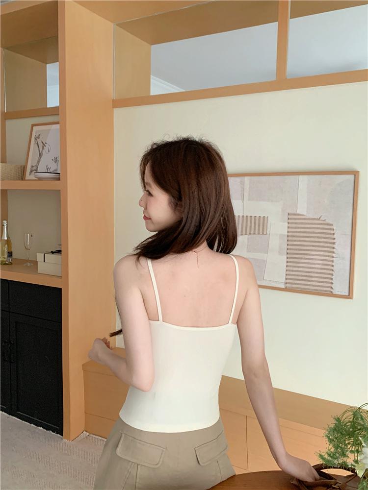 Spicy Girl Lace Bow Backless Cami with Chest Pads – Seamless Short Top