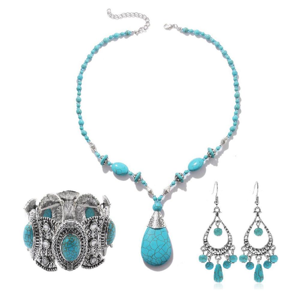 Retro Turquoise Bohemian Ethnic Necklace for Women