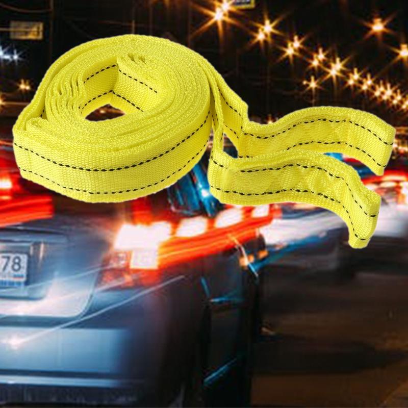Auto Vehicle Vehicle Boat Reflective Tow Rope Emergency Steel Cable Towing Strap Hauling Pulling Line with Hook 5 Ton 4m