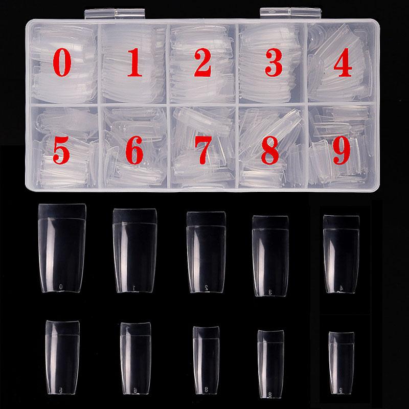 

500 шт./Коробка Искусственные типсы для ногтей Полное покрытие Ногти Цветные типсы для ногтей Акриловые Прозрачные Капсулы для ногтей Французский маникюр Накладные ногти