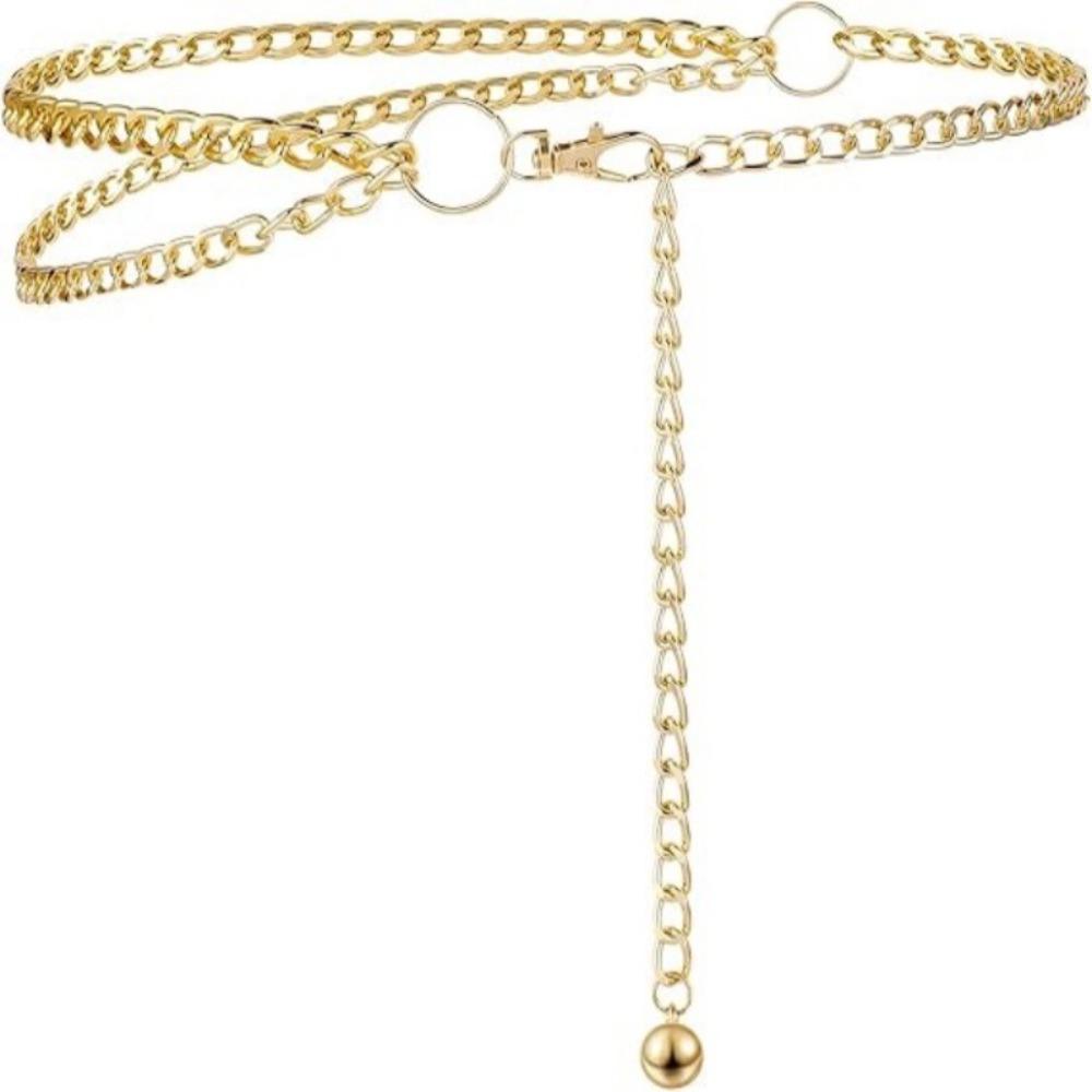 Adjustable Body Link Belts Multilayer Decorative Belt Waistband Waist Chain Belt for Jeans Dress