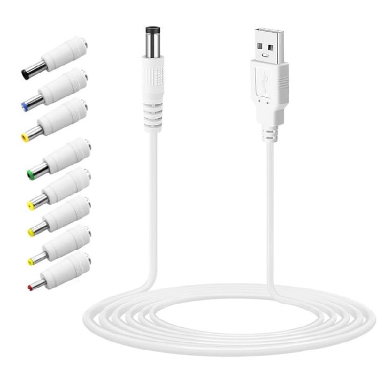 USB5V To DC9V 12V Converter Cable USB to DC9V 12V Charging Cable with 8Adapters