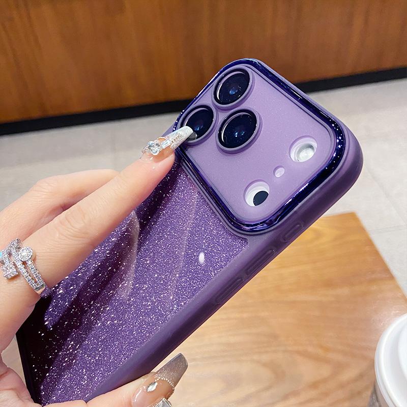 For IPhone 17 Air 16 15 14 13 12 Pro Max Luxury Glitter Lens Film Full Protection Case Soft Silicone Shockproof Bumper Cover