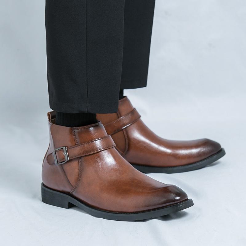 High top men's leather shoes Fashionable British design styles Wedding Outdoor Leisure Business Party Adult formal shoes 38-46