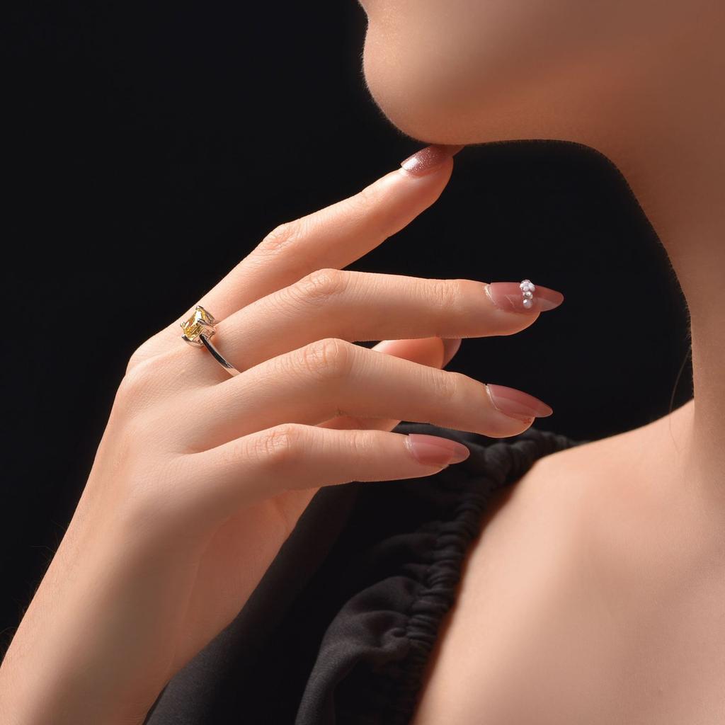 Tancise Schmuck Schliffring 925 Silber Eingelegter Quadratischer 6 * 6 Diamant Rosa Ring