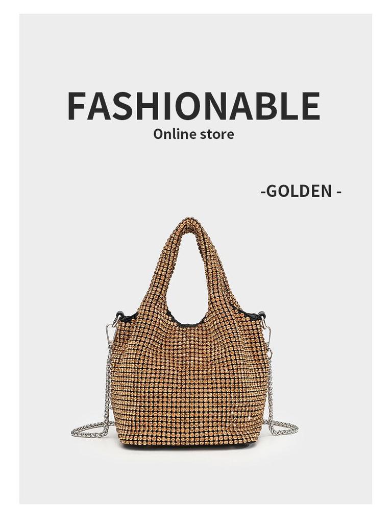 Cross-Border Rhinestone-Full Women's Evening Handbag: Shiny Diamond Inlaid Chain Shoulder/Crossbody Bag