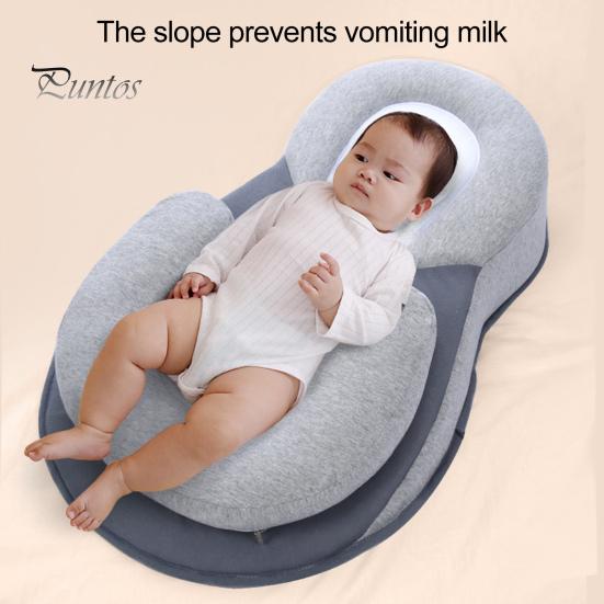 Anti Roll Newborn Baby Bed 15 Degree Incline Angle for Acid Reflux Vomiting Anti-vomiting Slope Pad Bassinet Wedge Baby Snuggle Bed Baby Shower Gift