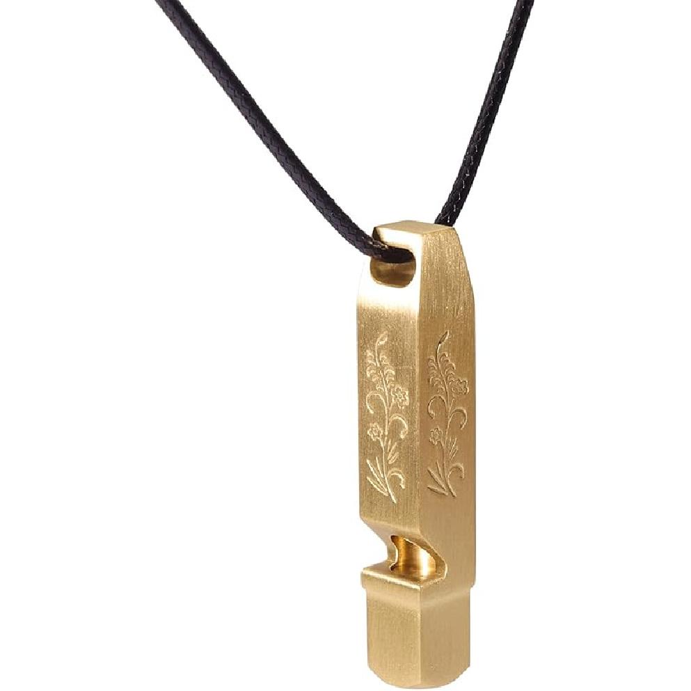 Dog Whistle to Make Dogs Come to You, Emergency Whistle Survival Loud for Women, Metal Whistle with Lanyard, Kayak Whistle Emergency Waterproof for Brass Square