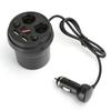 Cup Dual USB Car Charger with Wire Multifunction Cigarette Lighter for Phone Tablet PC