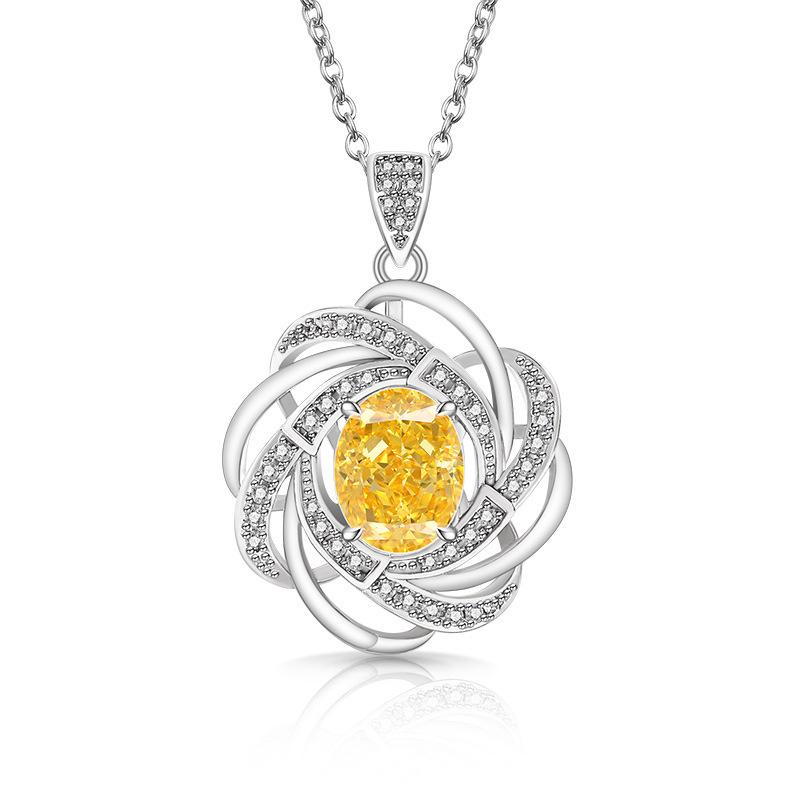 925 Sterling Silver Fashion Light Luxury Ice Flower Cut Zircon Cosmic Star Necklace Birthday Party Anniversary Gift