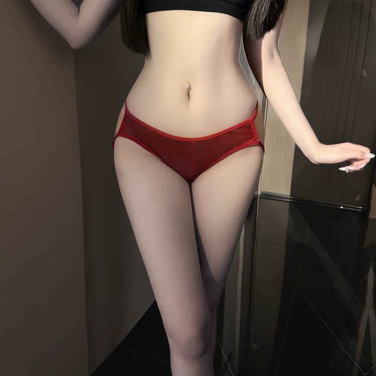 The bell will ring sexual interest thong women's open crotch underwear free easy chain binding see-through outfit