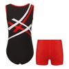 Jungen Kontrastfarbe Ärmellos Patchwork Trikot Body Anzug Shorts Gymnastik Outfit