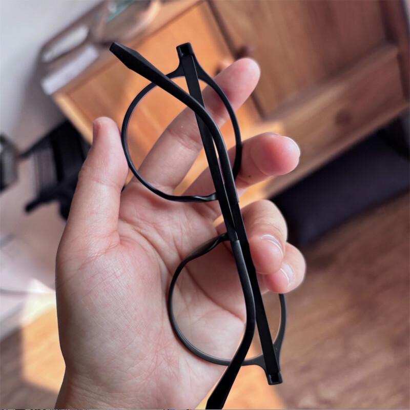 Super Light Comfortable Rubber Titanium Eyewear Anti Blue Light Round Reading Glasses For Men Women Retro Flexible Eyeglasses