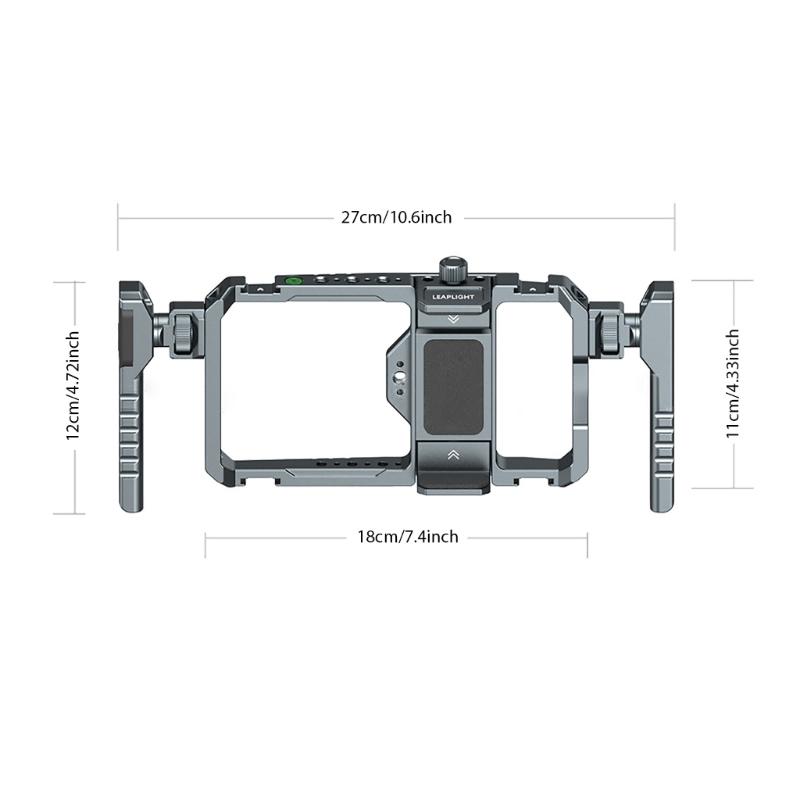 Professioneller Smartphone-Käfig Doppelgriff-Design Mehrere Kalt Schuh Halterungen 1/4 Zoll Schraubloch Universell Kompatibilität
