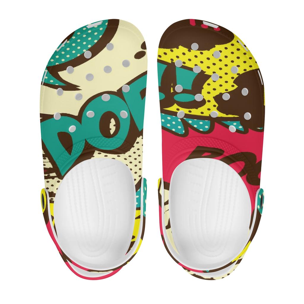 Lightweight Color Print EVA Clogs Unisex Breathable Slip On Garden Shoes Beach Pool Bathroom Home Summer Sandals Comfort Fit