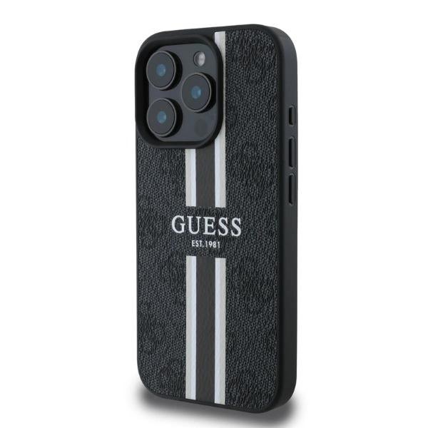 Etui Guess 4G Printed Stripes Magsafe Na Iphone 16 Pro - Czarne