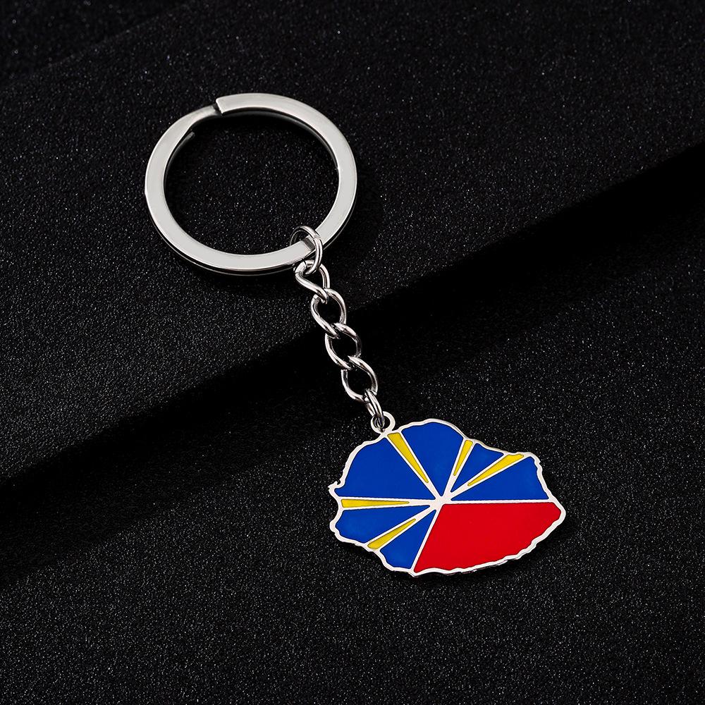 Ethnic Style La Reunion Island France Stainless Steel Oil Drip Pendant Keychain Ornament