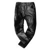 Soft Genuine Leather Motorcycle Riding Pants with Armor Pads for Men Women Winter Fall