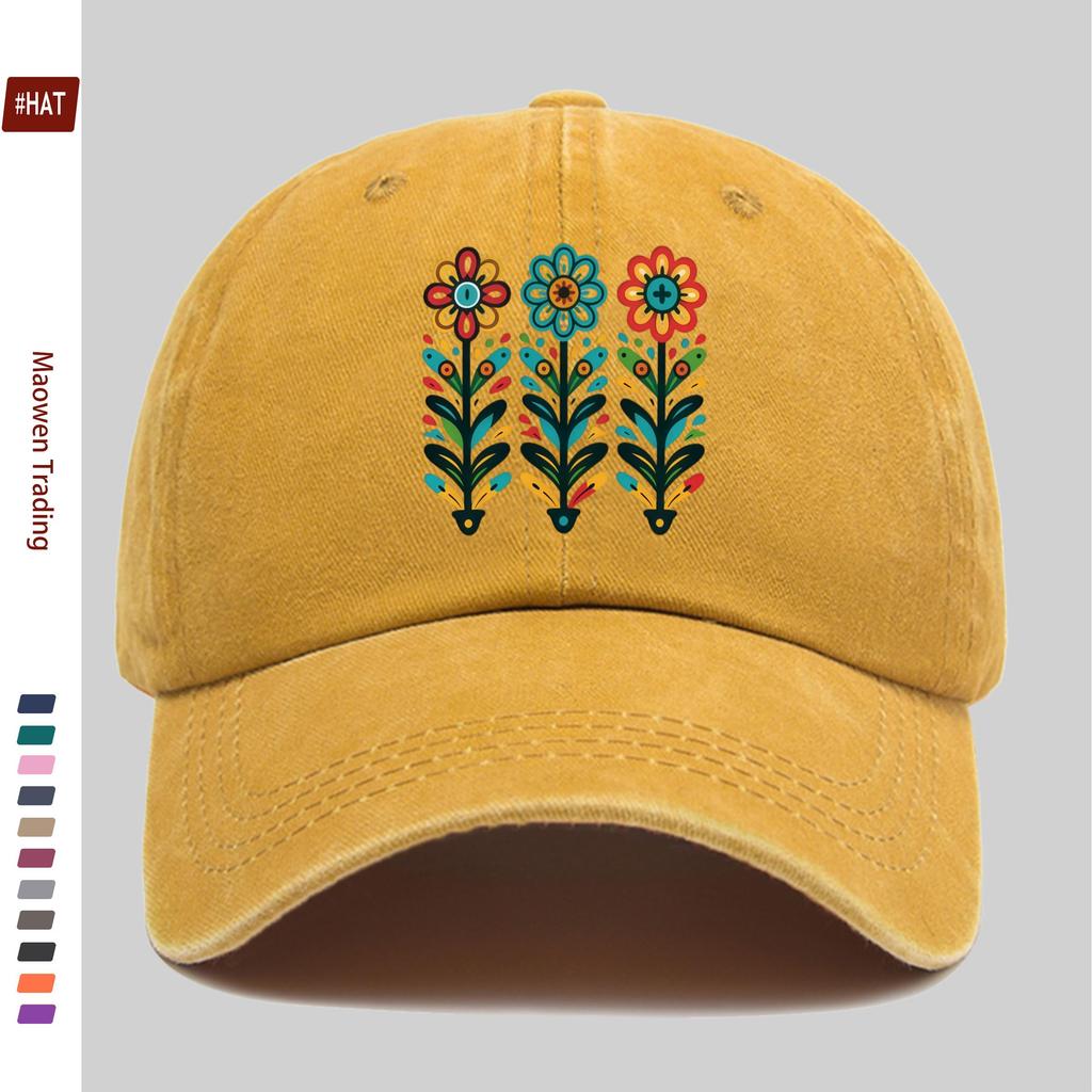 pc Vibrant Plant Pattern Printed Baseball Cap Casual Pattern Design Decor Hat Comfortable Lightweight Sun Hat with Adjustable