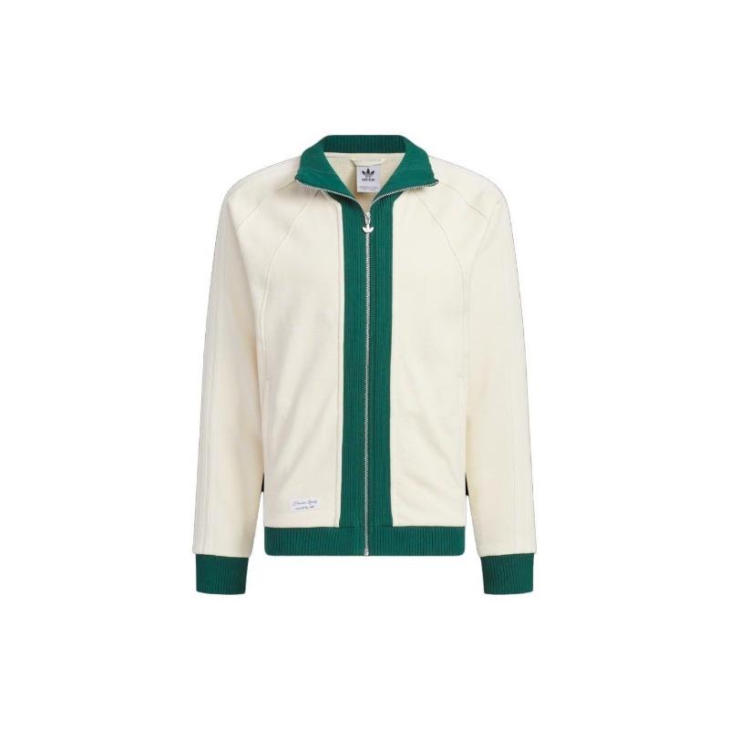 adidas Originals X Notitle Collaboration FW23 Spliced Contrast Zip-Up Stand Collar Jacket Unisex Jacket White IN1087