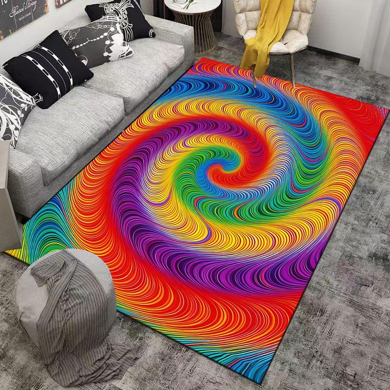 Colorful Swirl Pattern Carpet for Bedroom Living Room Home Decor Rug Suitable for Use As an Anti-slip for Living Room Bedroom Sofas