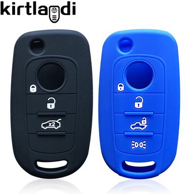 Funda de Silicona Cubierta de Llave Llavero Soporte para Llave de Coche para FIAT Tipo Toro Freedom 500X Doblo Argo Nuovo Grazie Carcasa Remota 3/4 Botones