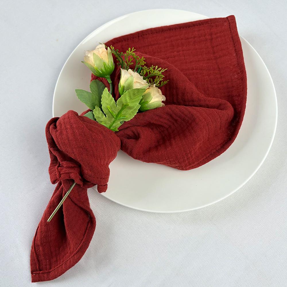 10PCS Cloth Napkins Boho Gauze Washable Cotton 16X16Inches for Wedding Baby Shower Bridal Shower Dinner Tea Party Easter Decorat