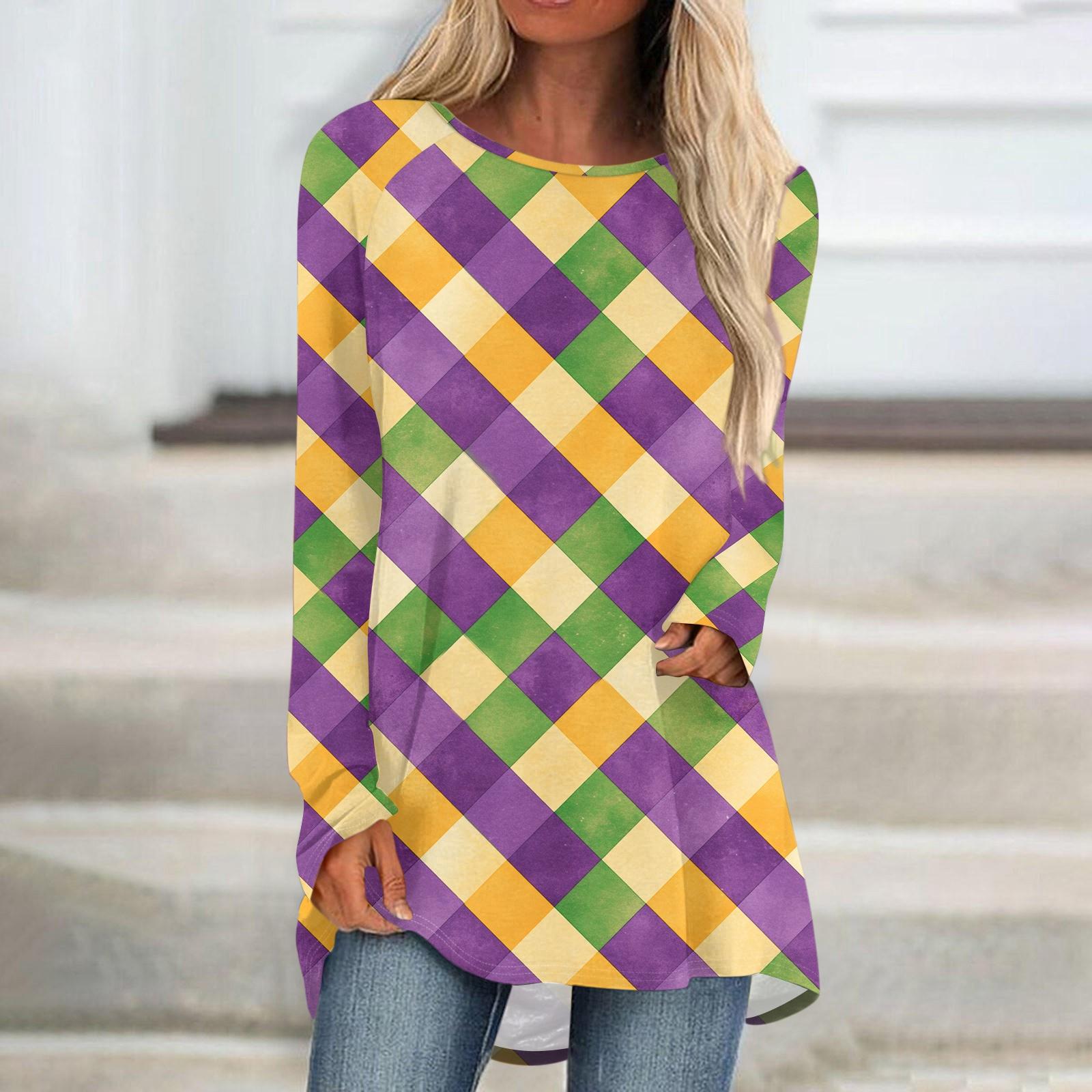 

Women s Fashionable Round Neck Raglan Long Sleeved Carnival Printed Casual Pullover Top XL жовтий