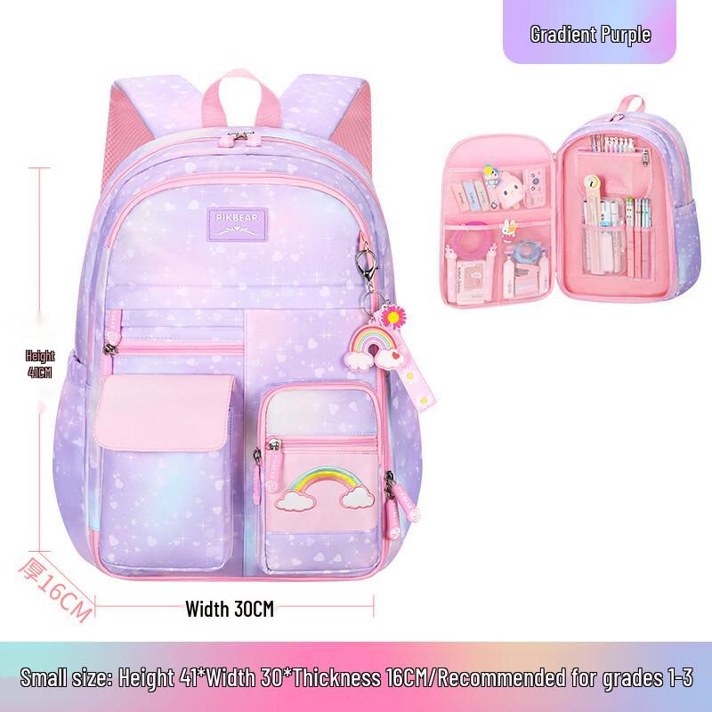 Li Shen Farbverlauf Regenbogen Schulrucksack für Mädchen