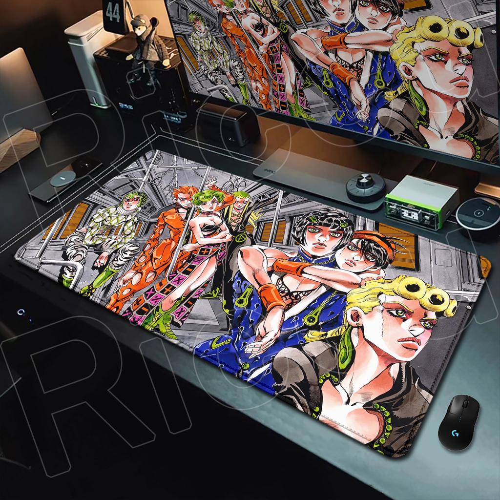 Anime Jojo Bizarre Adventure Mouse Pad Gamer Rubber Non-slip Base Deskmat Kujo Jotaro Cabinet Keyboard Gaming Office Accessories