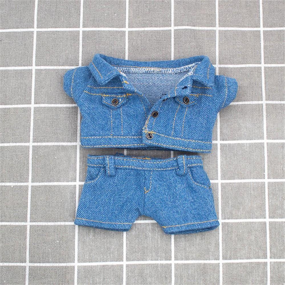 10cm Fashion Jeans Pants Jacket Suits Doll Clothes Cotton Doll Casual Wears Coat Tops 1/12 Dolls Clothes Accessories