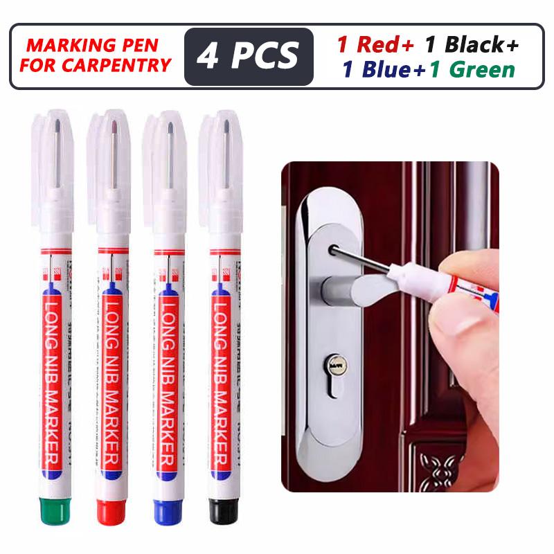 20mm Deep Hole Long Nib Head Markers For Metal Perforating Pen Waterproof Bathroom Woodworking Decoration Multi-Purpose