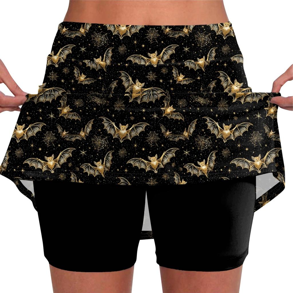 Elastic Yoga Culottes For Women Print Athletic Shorts Lightweight High Waist Skinny Joggers