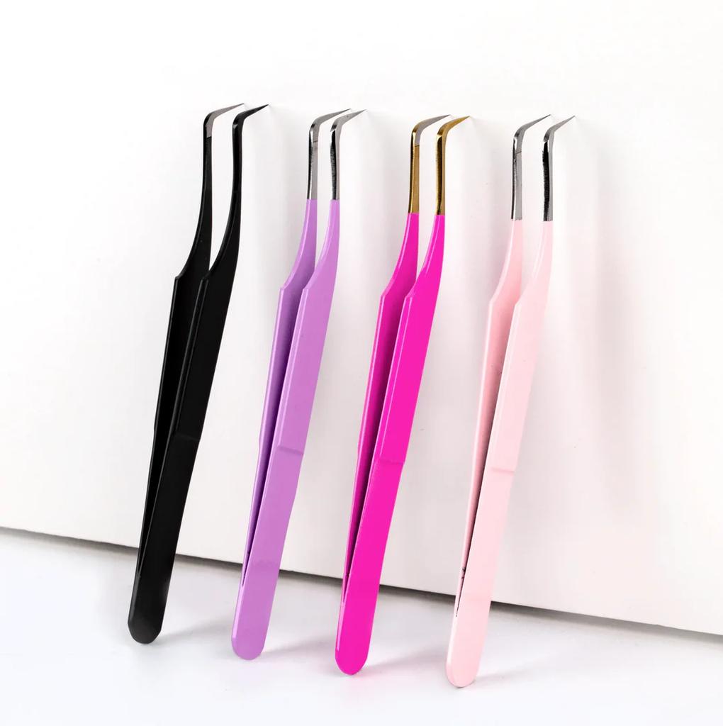 New Design Stainless Steel Make Up Tool Eyelash Extension Tweezers Professional Volume Eyelashes Tweezers Volume Lash Tweezers