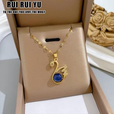 RUI RUI YU Decoratieve Verlengketting Stijlvolle Thermochroom Dames Meisjes Zwaan Hanger Ketting Mode Accessoires Sleutelbeen