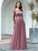 Ever-Pretty Women Plus Size A-Line Empire Waist Maxi Winter Wedding Guest Dresses