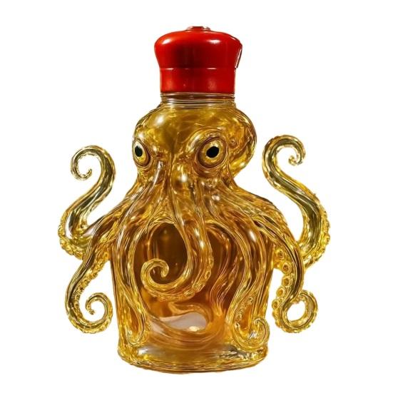 Caraffa in Vetro Polpo, Bottiglia per Whiskey Soffiata a Mano a Forma di Calamaro, Dispenser per Liquori Animale 3D per Home Bar, Regalo Unico per Uomini Papà