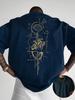 2026 New Creative Front and Rear Printed Pattern Round Neck Tshirt Pure Cotton Summer Trendy Fashion Short Sleeve Casual Top