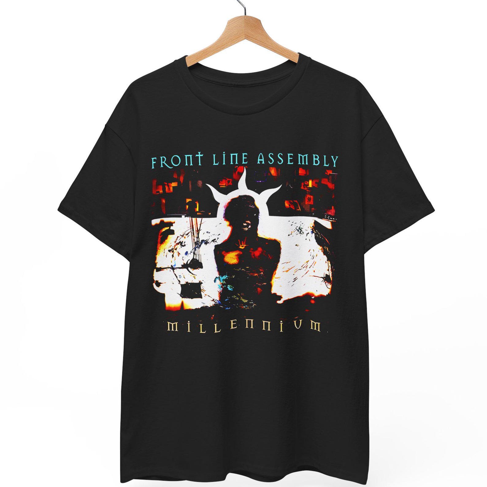 Front Line Assembly Millennium Album Tee, Industrial Cyberpunk Band Shirt S