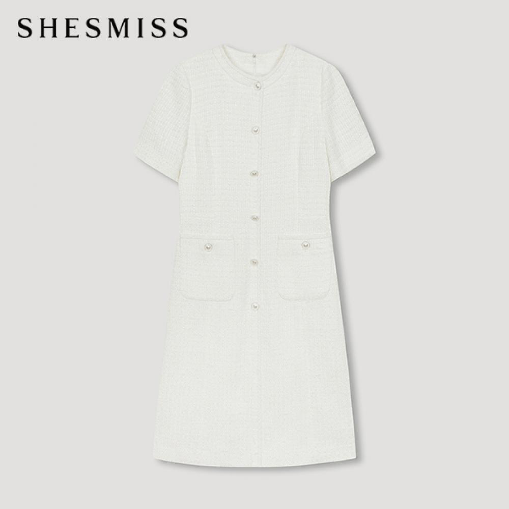 

She S miSS Tweed Short Sleeve dreSS Swwopn21010 Iv Ivory/55